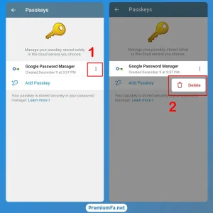 غیرفعالسازی passkey تلگرام